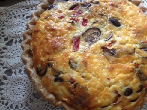 pepper and mushroom quiche